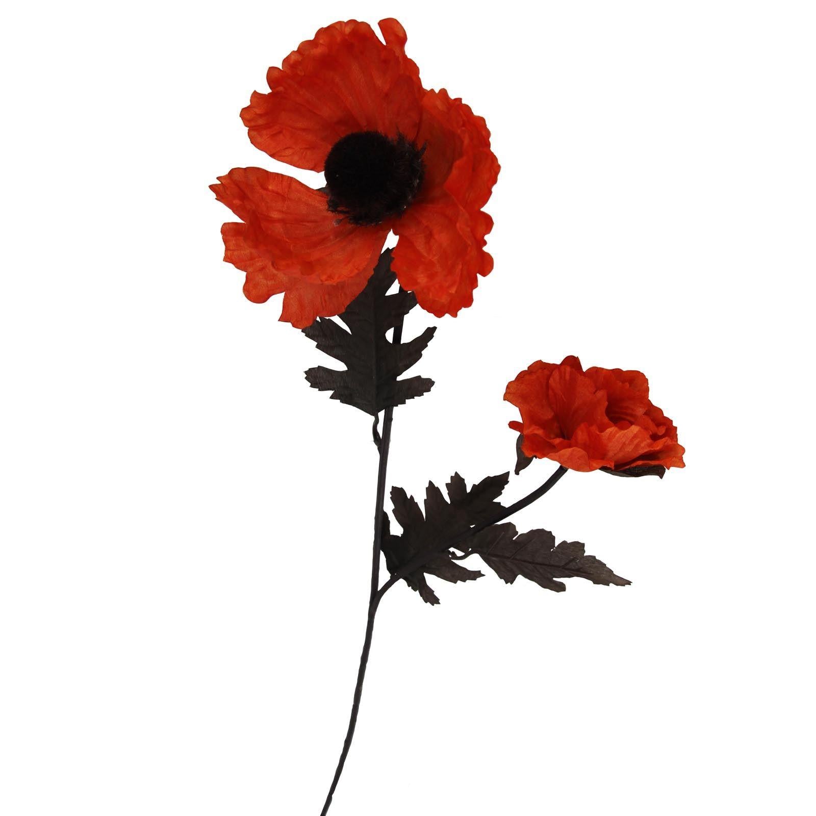 2 Head Poppy Spray