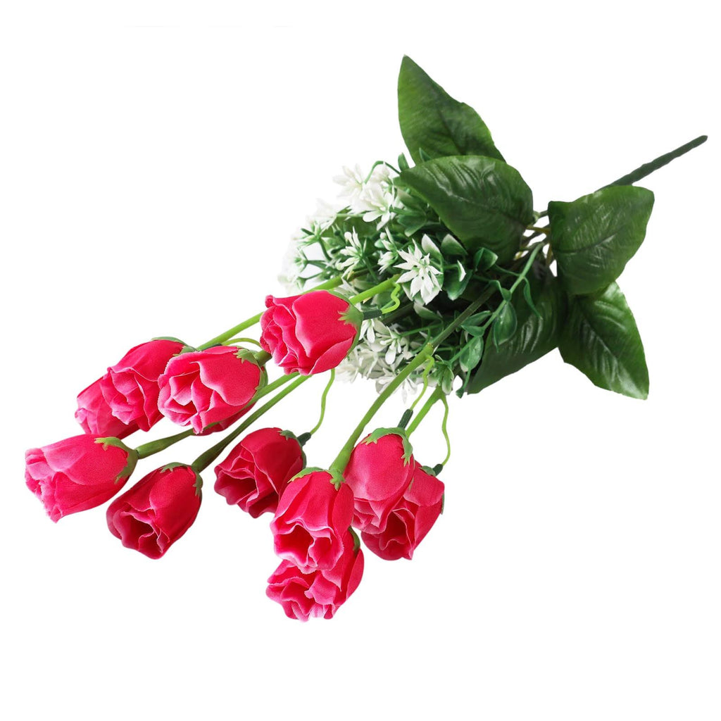 10 Head Small Tulip Rosebud Flower Bunch