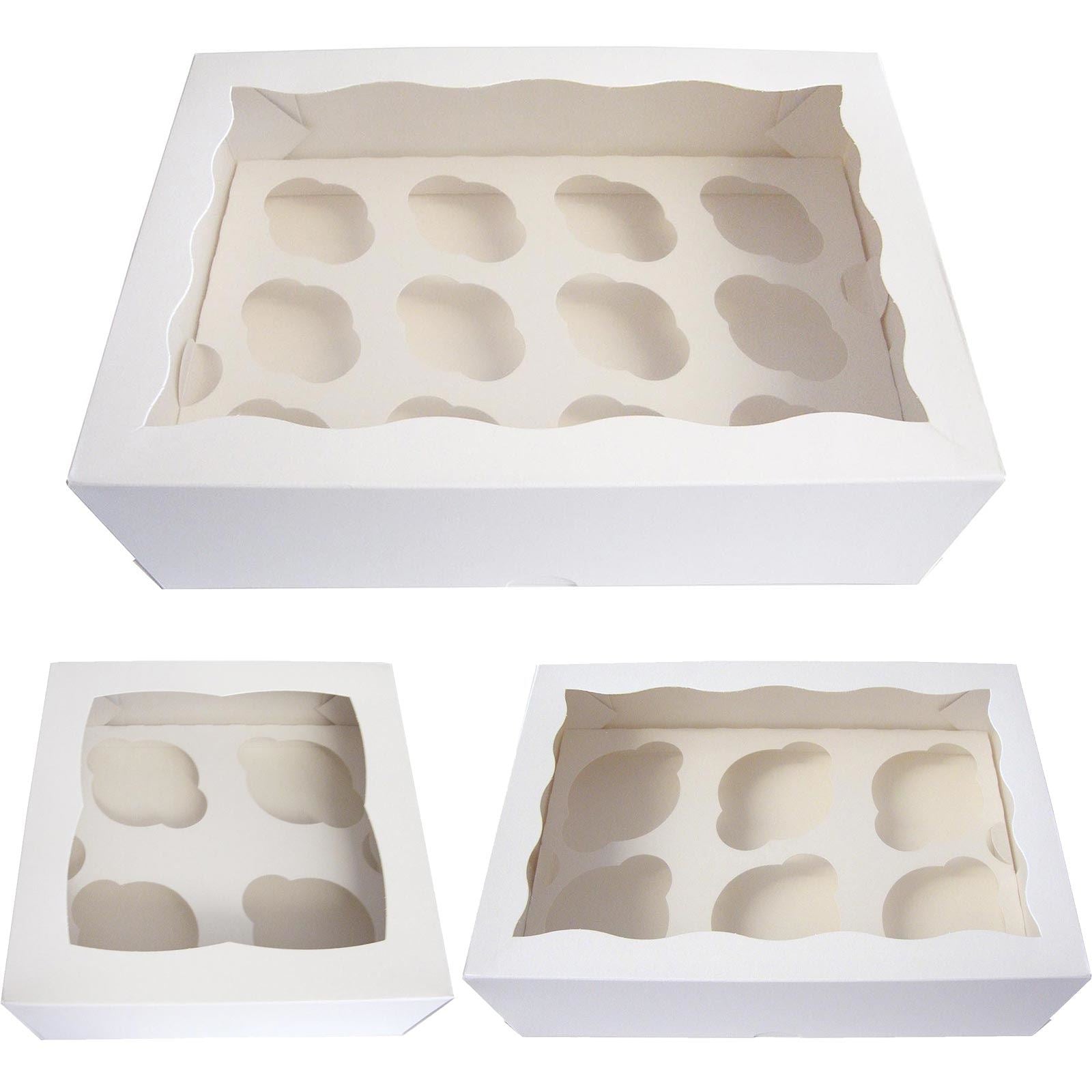 White Cupcake Boxes with Window