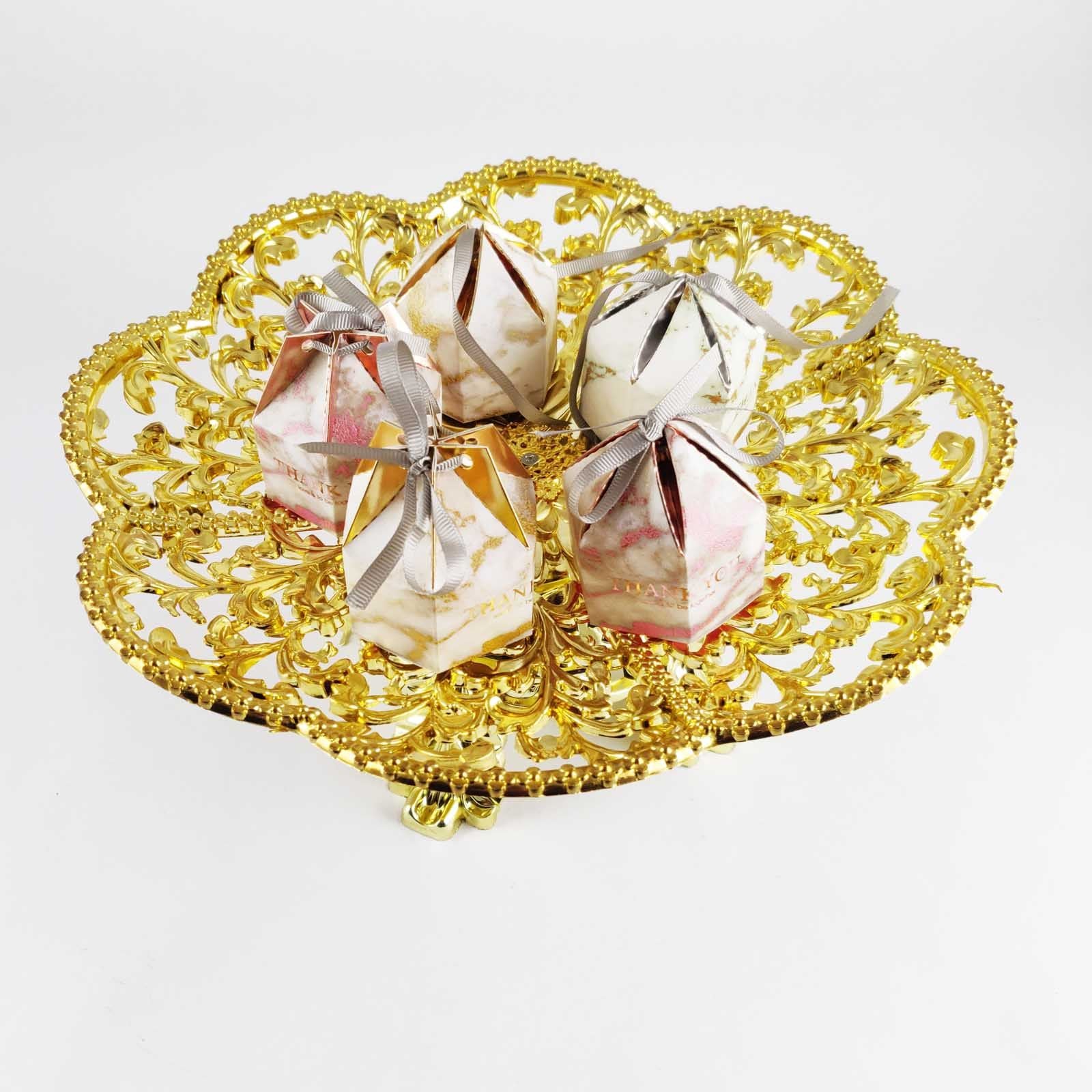 Metallic Gold Plastic Cake Stand