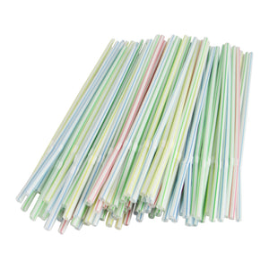 Classic Striped White Straws