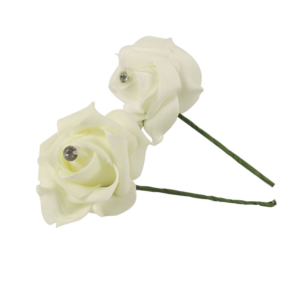 Pack of 10 Diamante Foam Roses