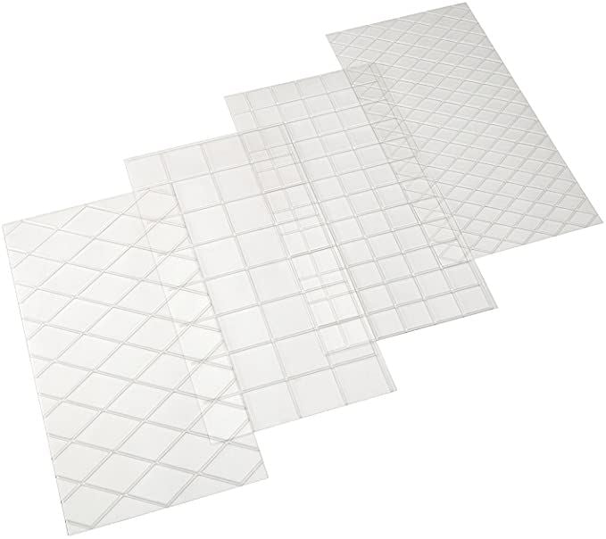 Set of 4 Transparent Fondant Square Pattern Embossers