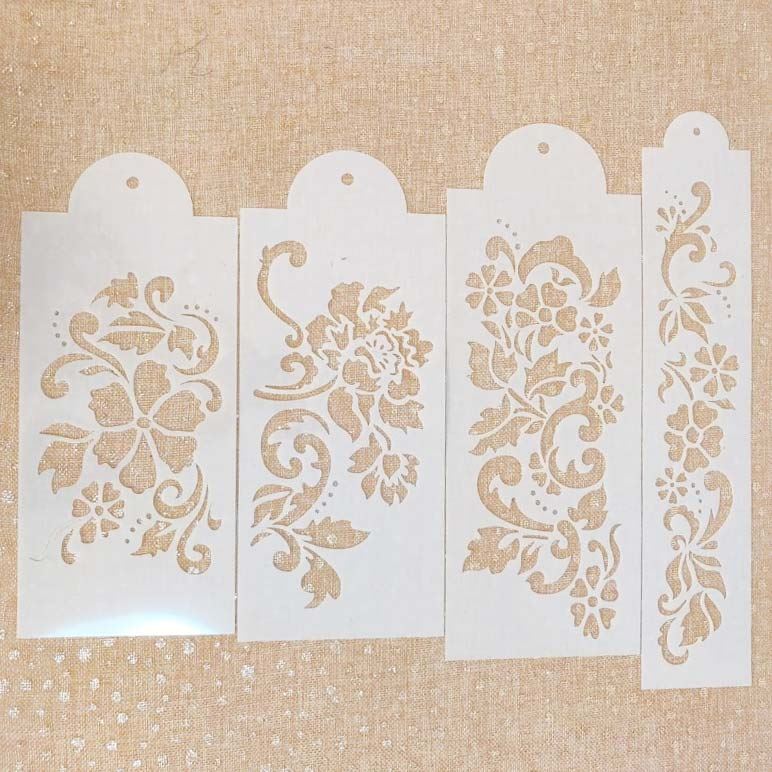 Set of 4 Flower Print Stencils