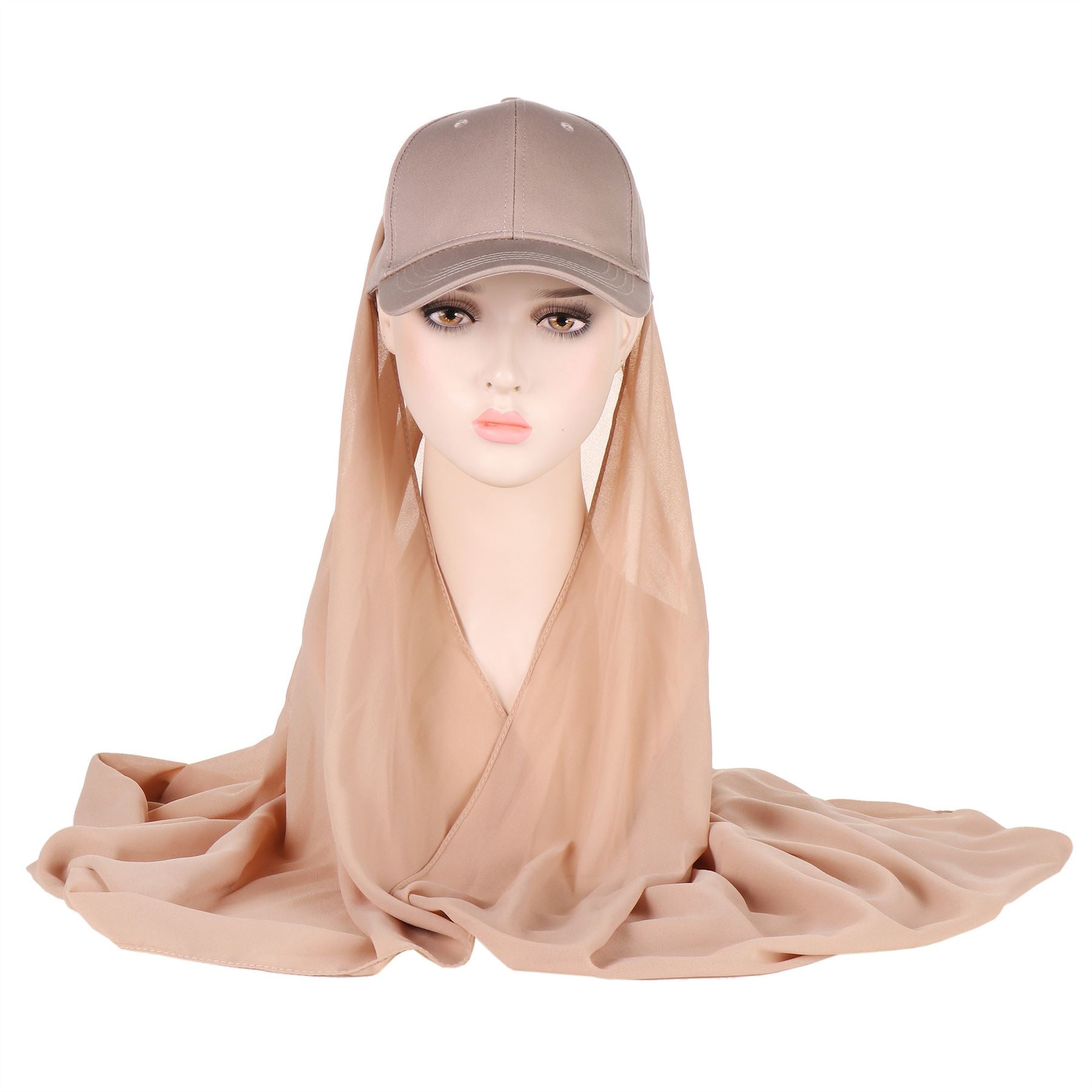 Sports Hijab With Baseball Cap Integrated - Sun Visor Hat Scarf