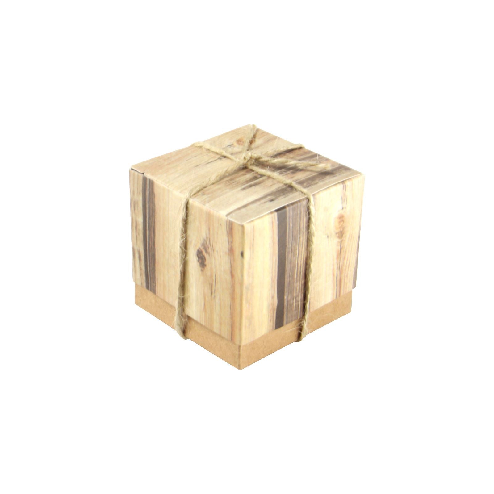 Vintage Cube Favour Boxes with Rope