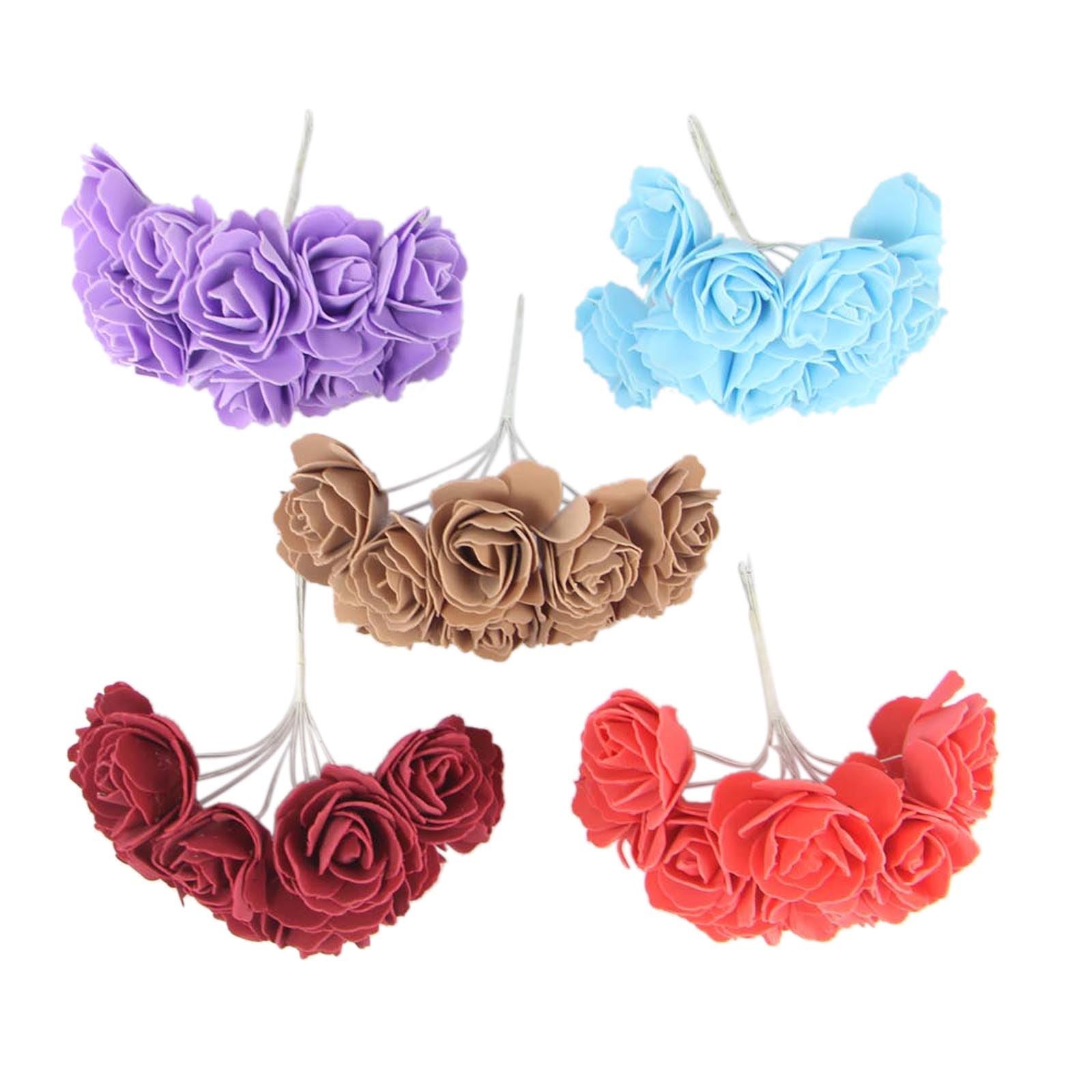 Bunch of 10 5cm Open Foam Roses