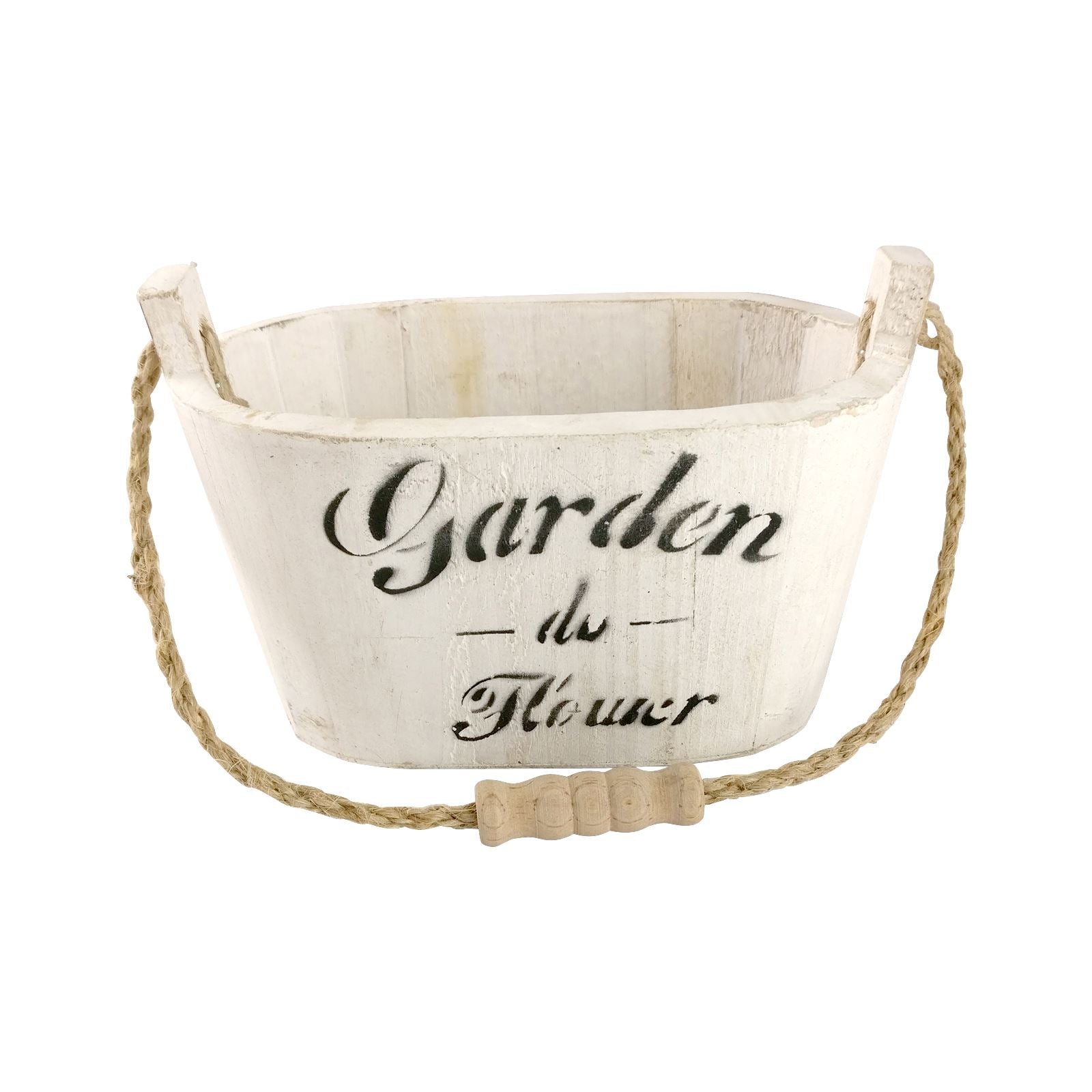 Small Rustic Hanging Wooden Planter