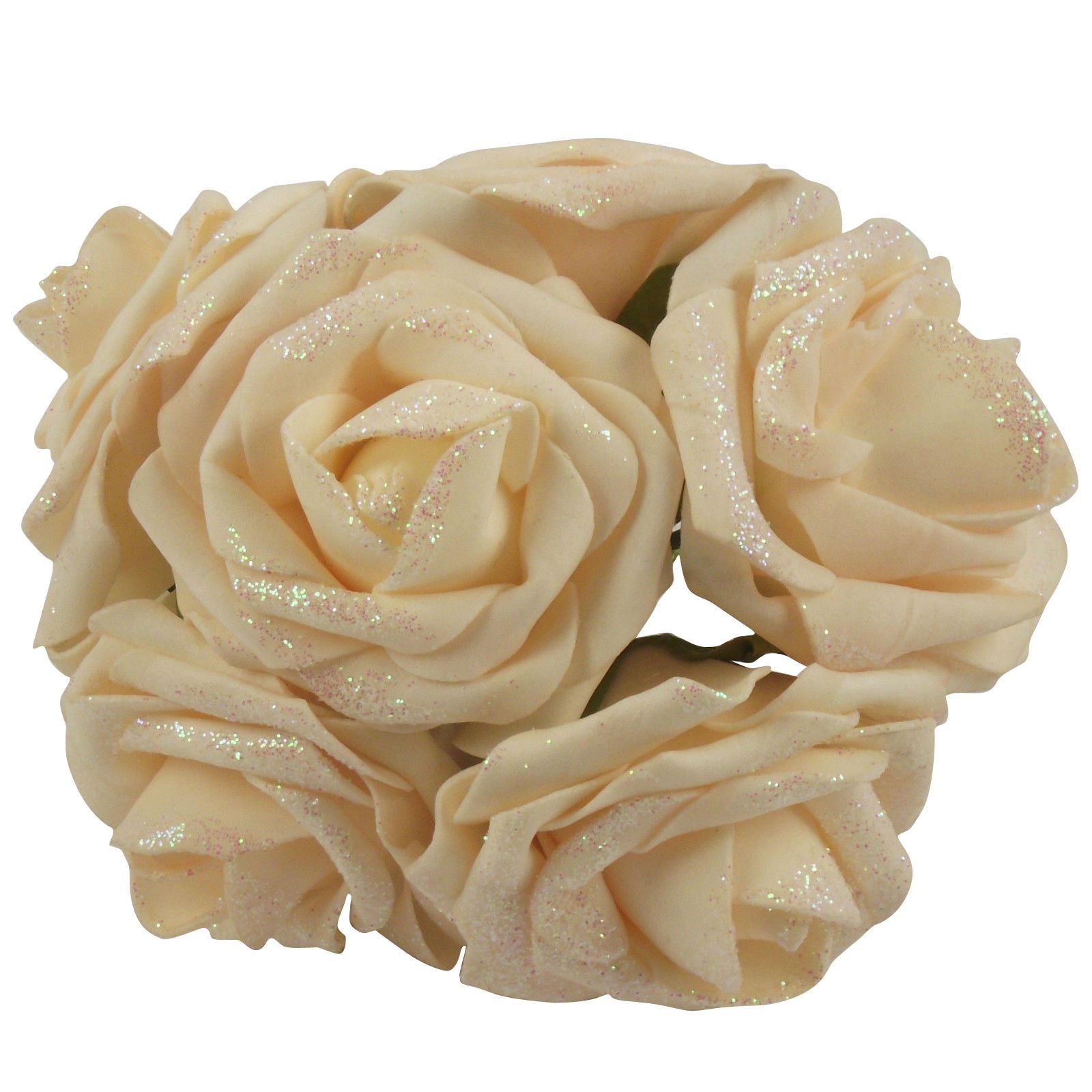 Glittered Foam Roses Bunch of 6