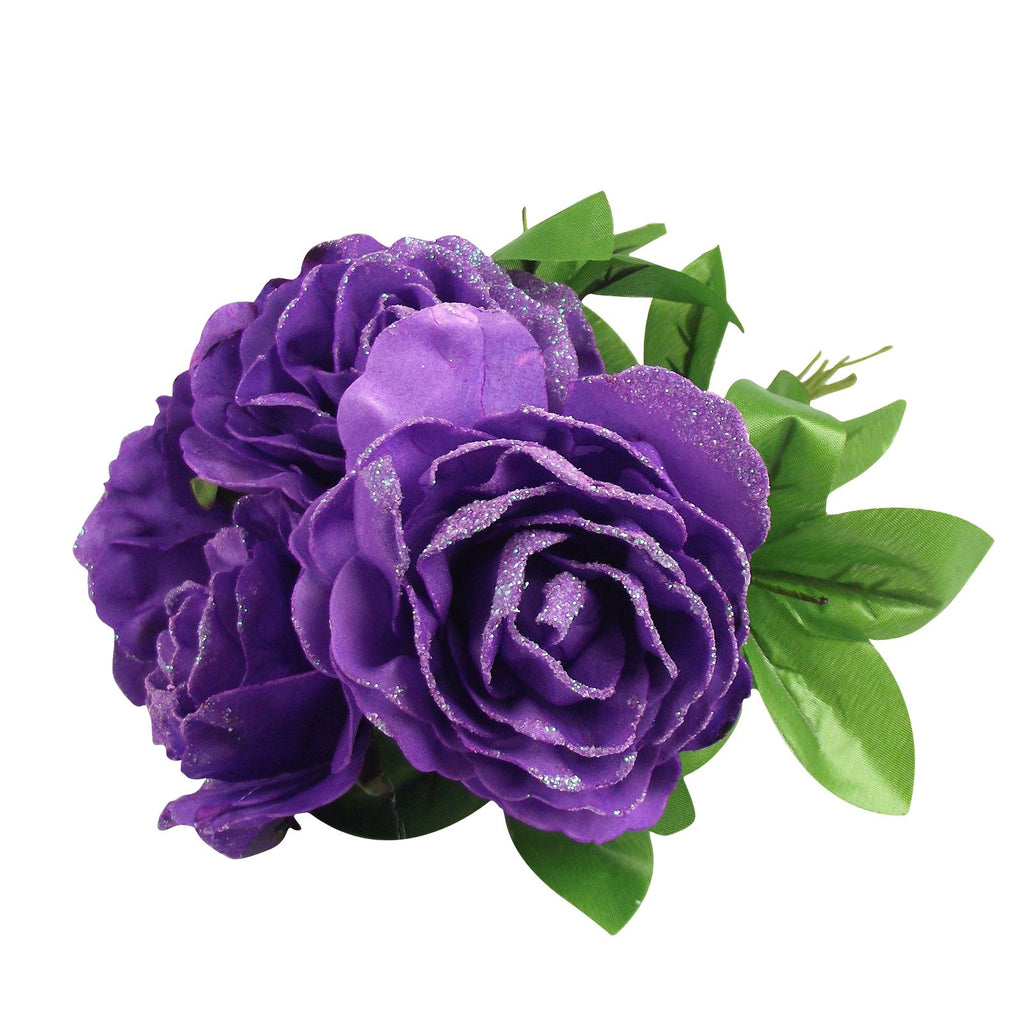 Large Glittered Bouquet of 4 Roses