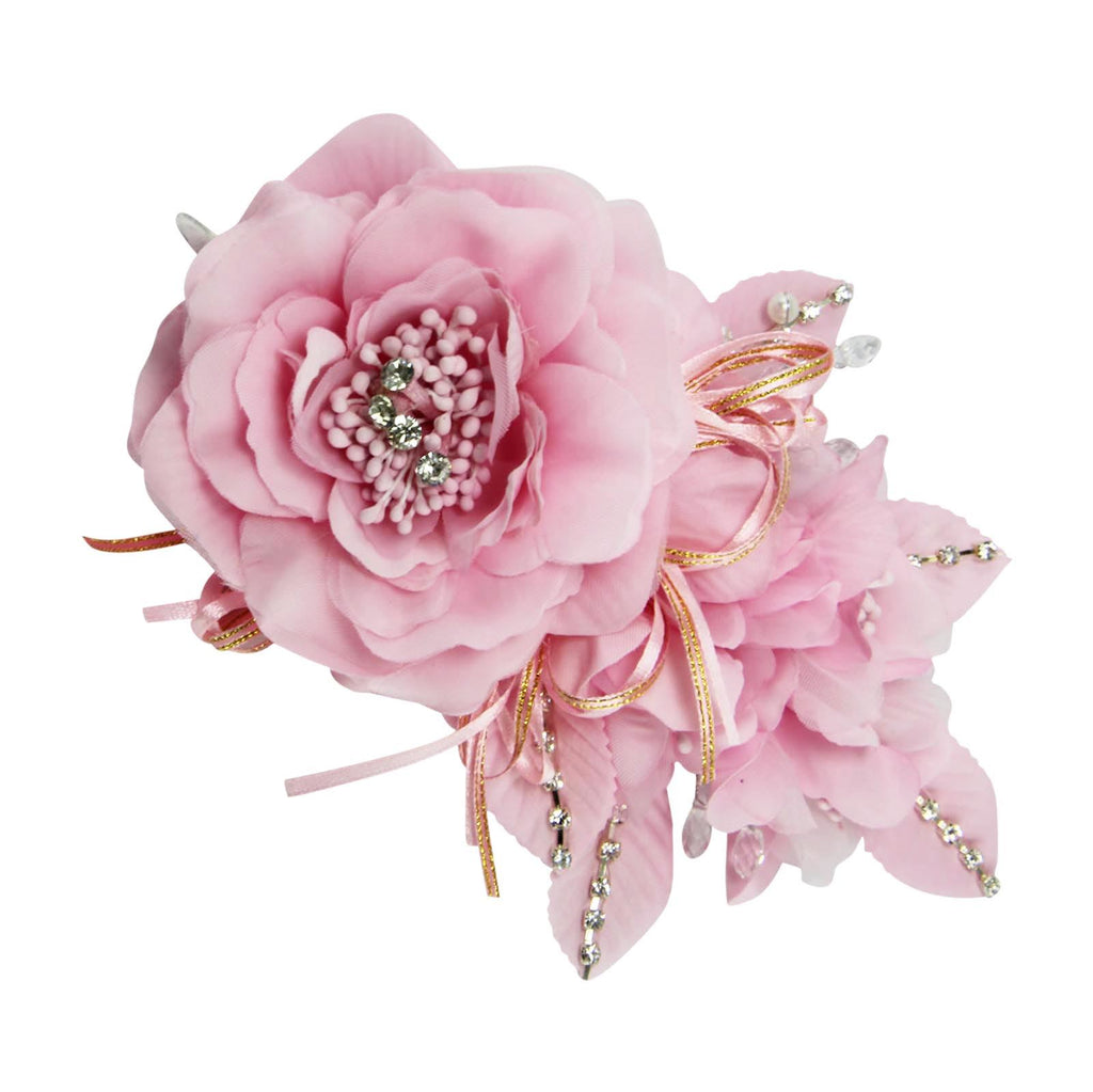 Long Premium Rose and Diamante Fascinator