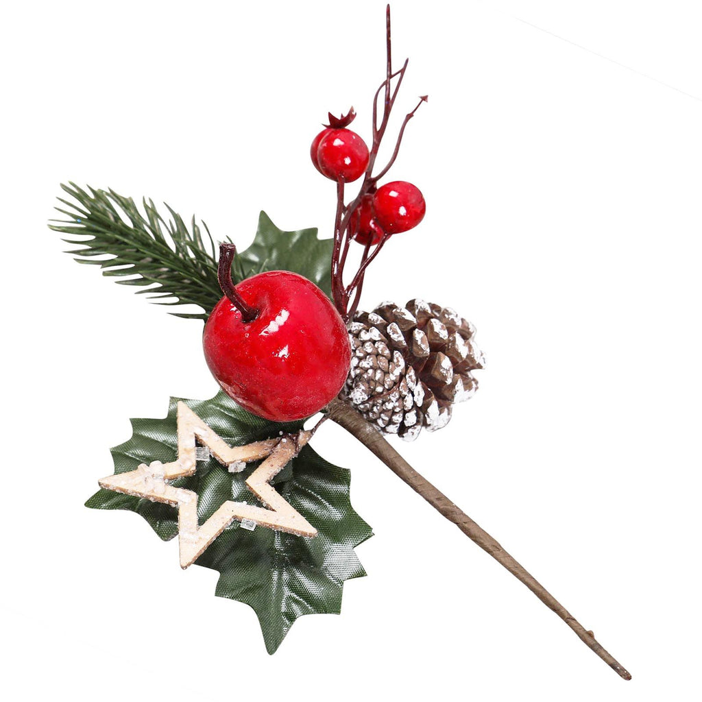 Xmas Apple, Pinecone, Berry, Star Pick
