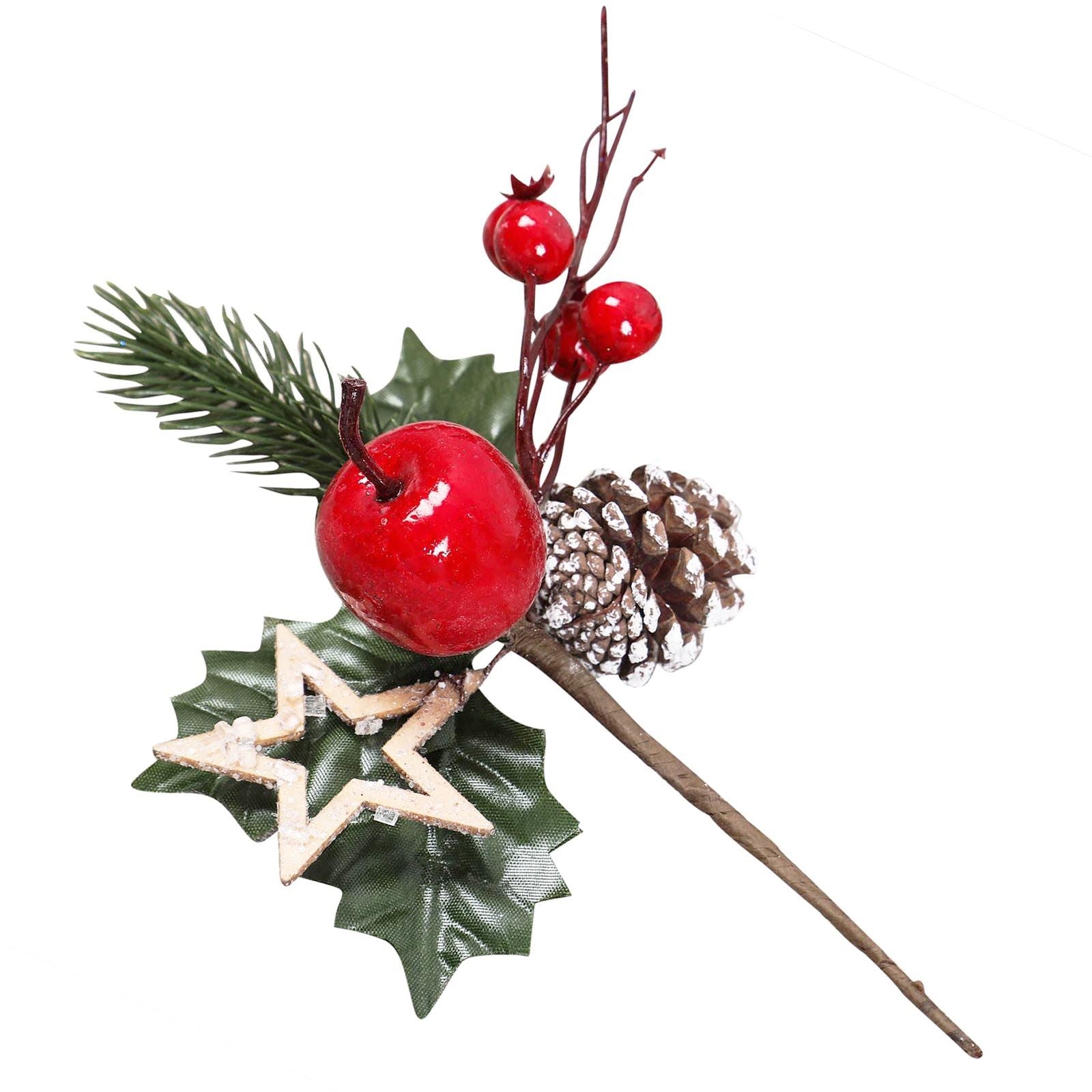 Xmas Apple, Pinecone, Berry, Star Pick