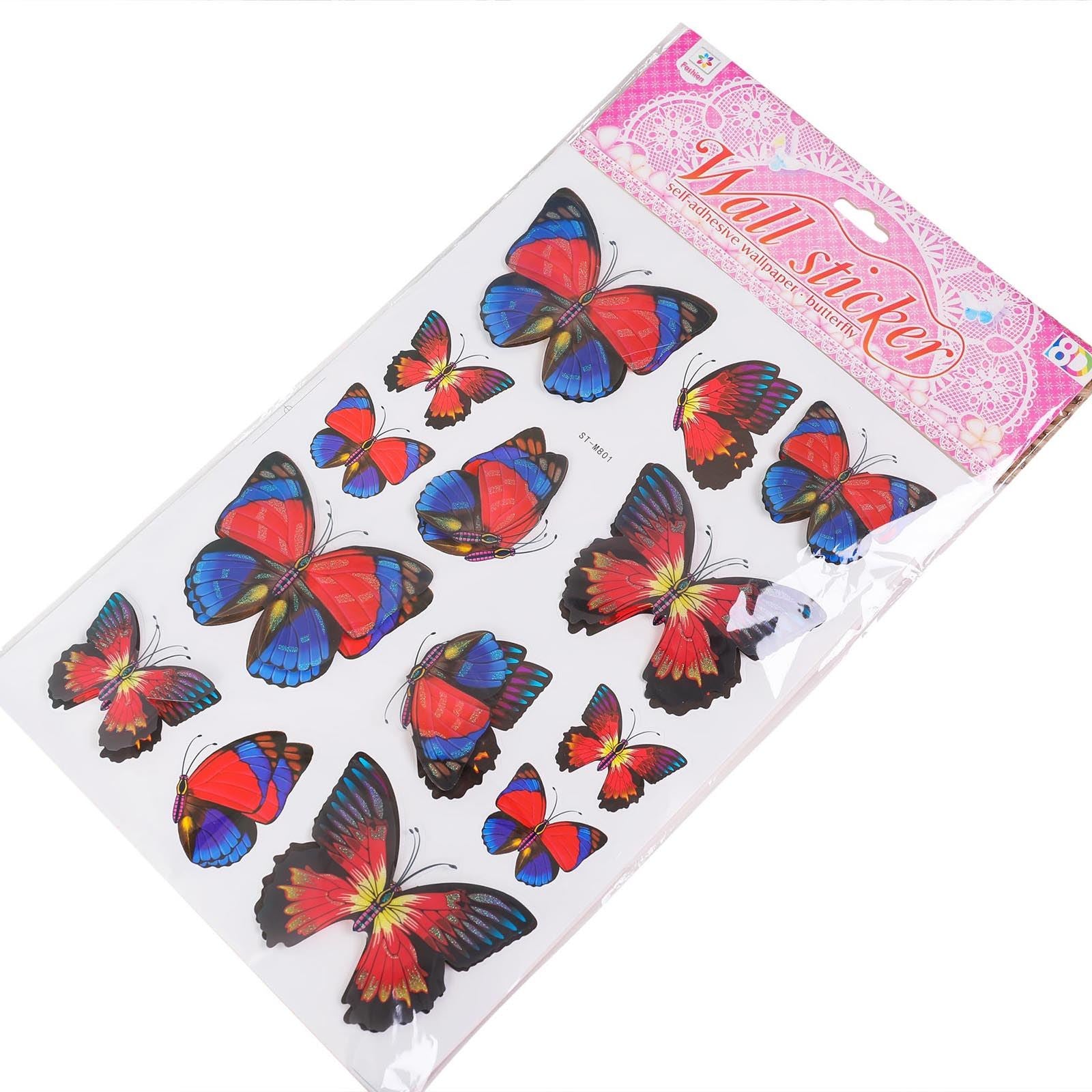 Large 3D Fluttering Butterfly Stickers