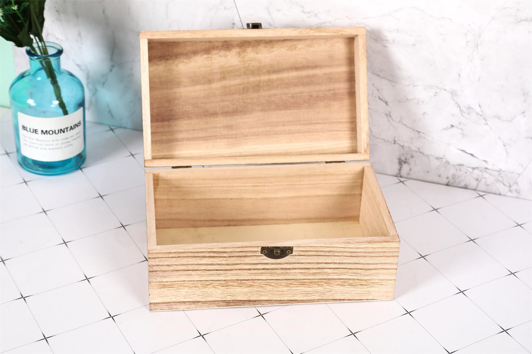 Set of 3 Dark Wood Mini Treasure Chests