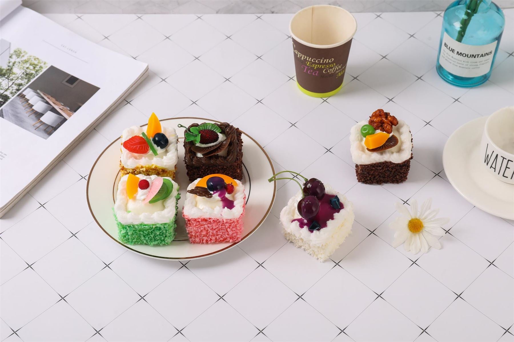 Set of 6 Real Touch Premium Artificial Cakes