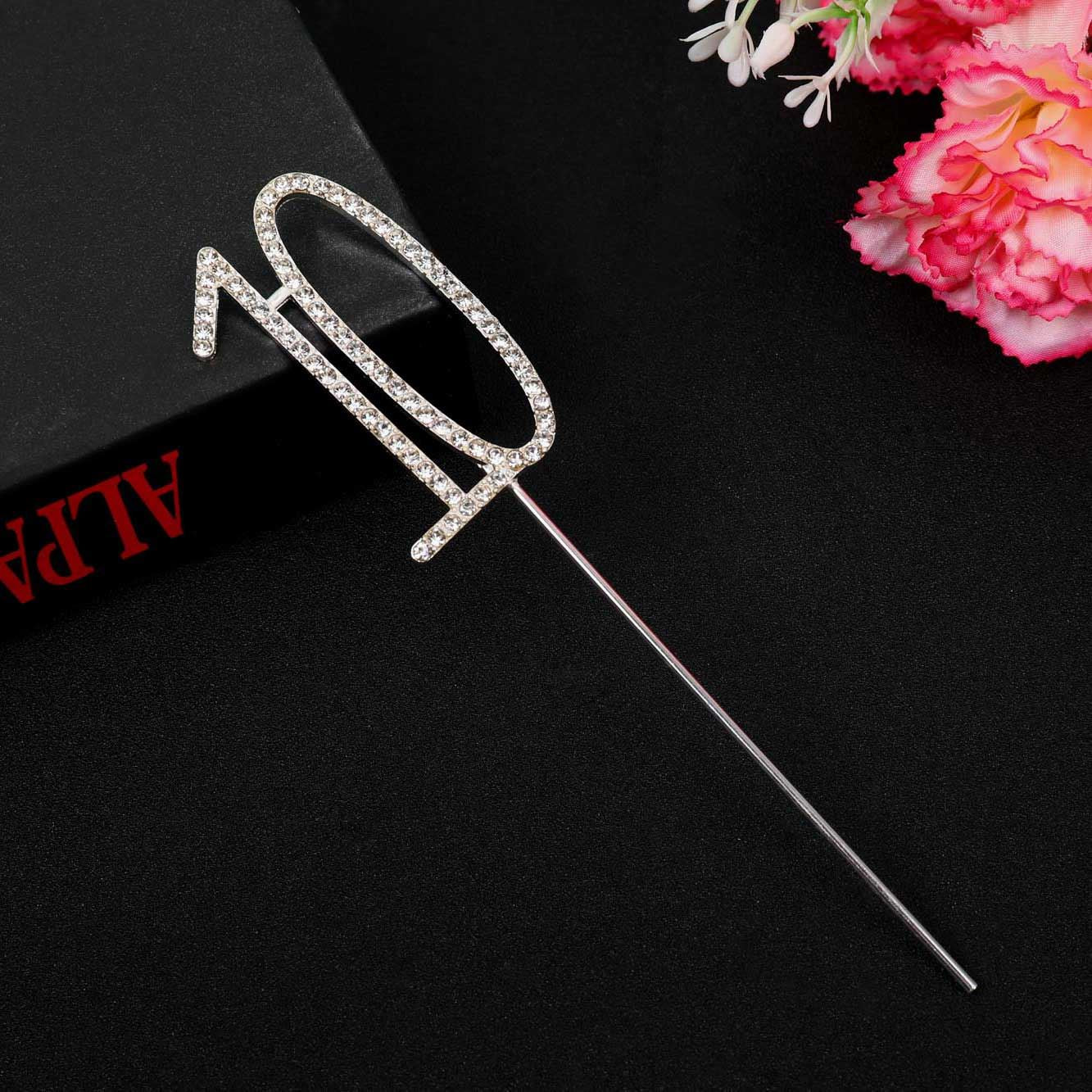Premium Metal Diamante Number Cake Toppers
