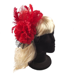 Burlesque Ostrich Feather and Diamond Fascinator