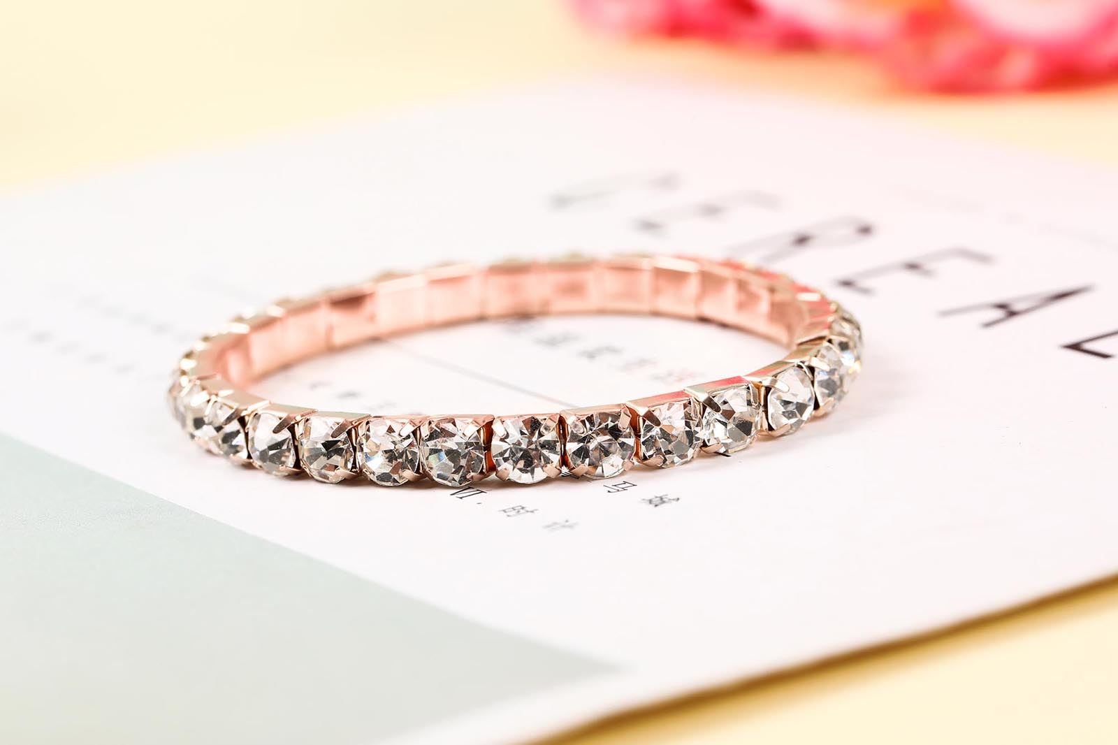 Elasticated Corsage Rhinestone Bracelet