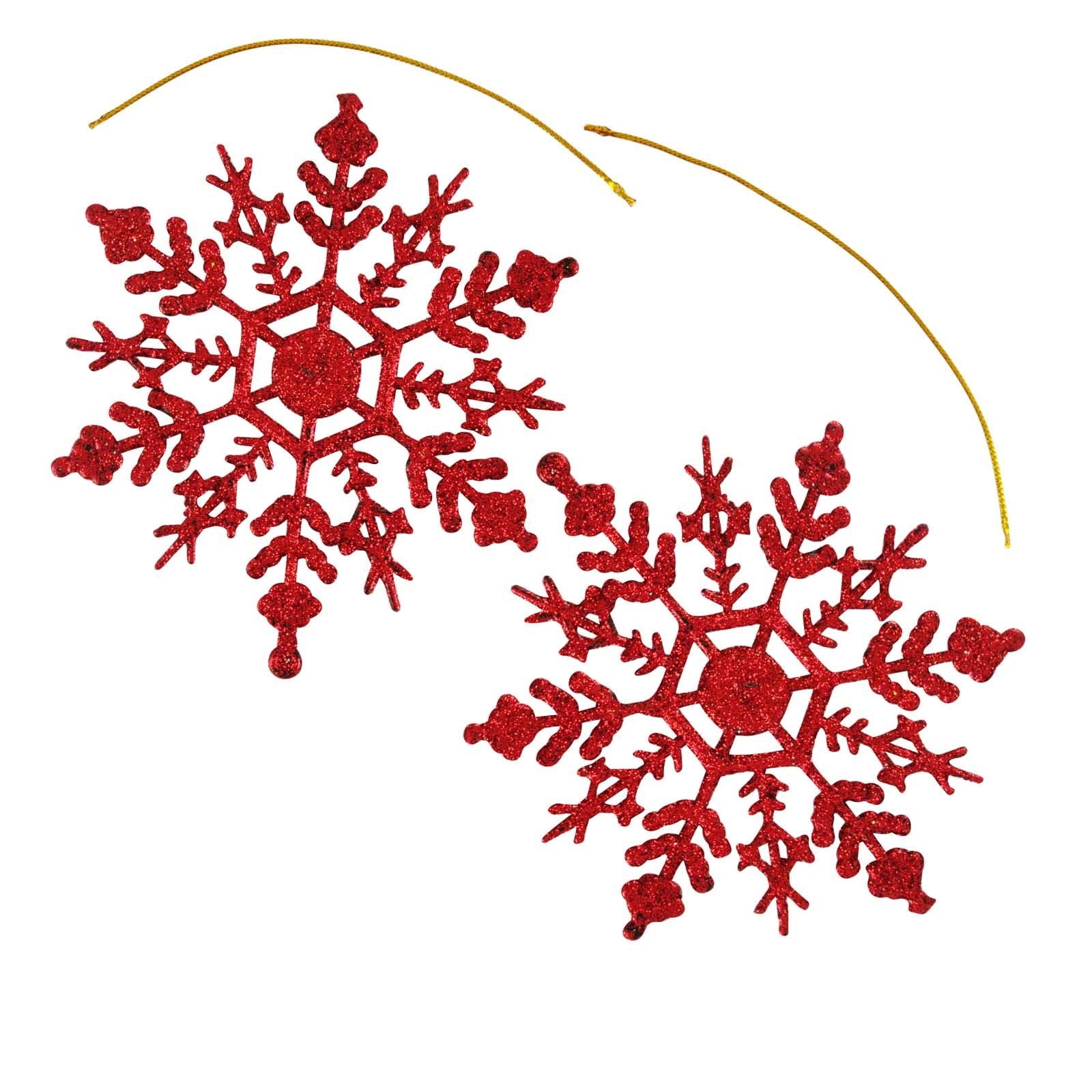 Heavy Glittered Large Snowflakes