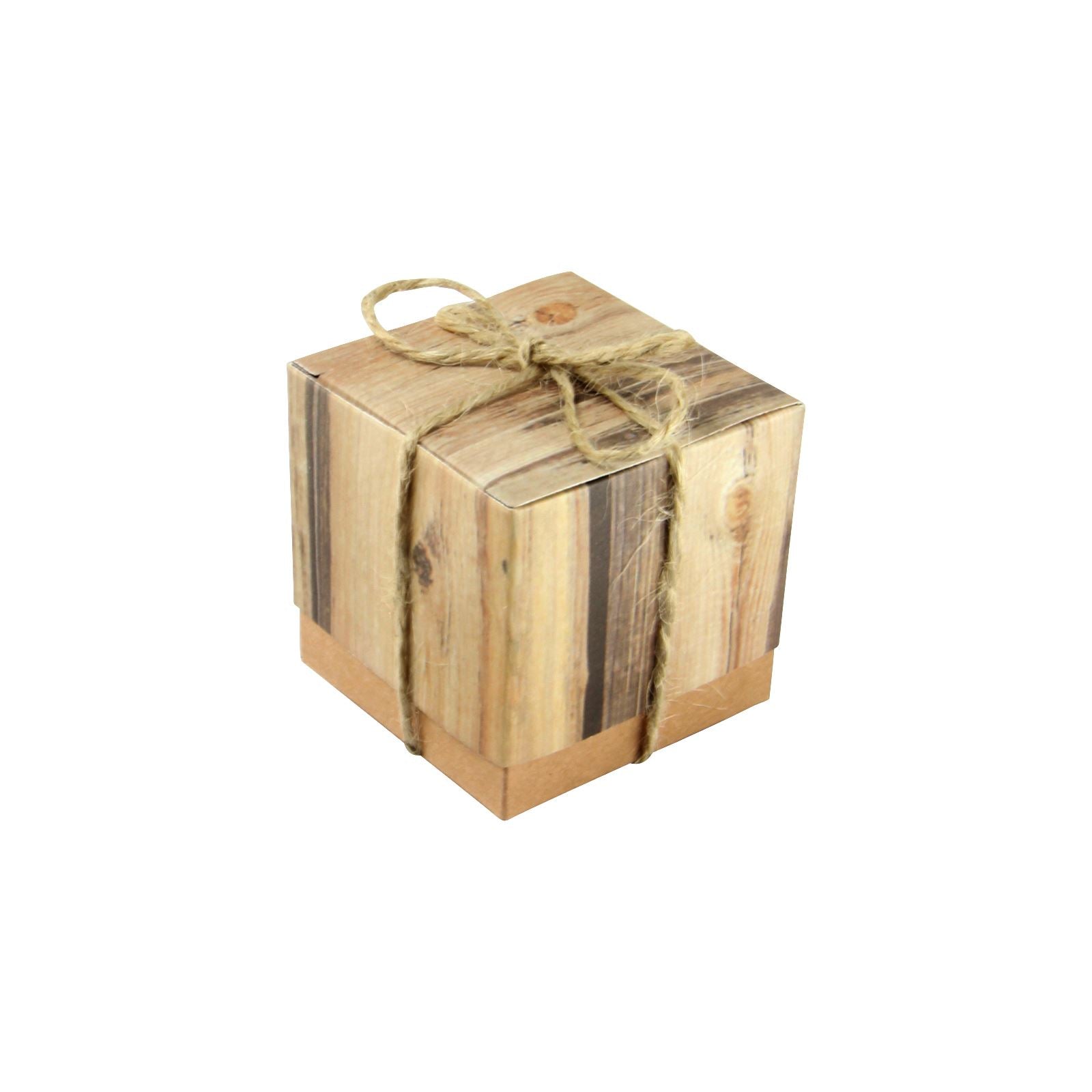 Vintage Cube Favour Boxes with Rope