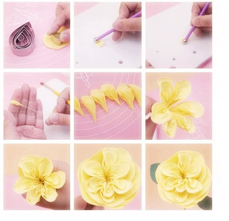 Rose Flower Petal Teardrop Shaped Cookie Cutters