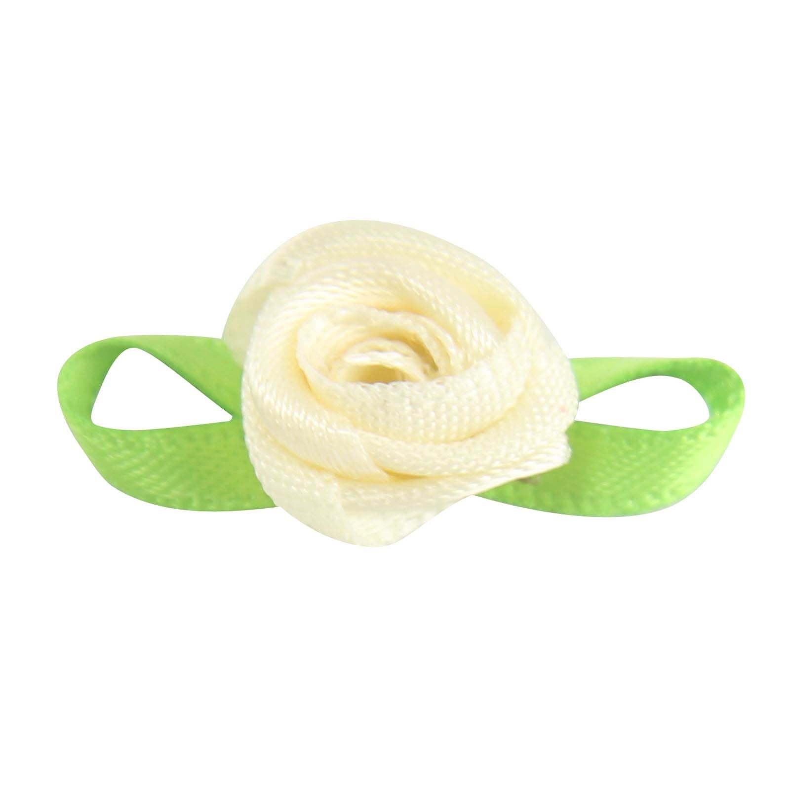 15mm Satin Ribbon Roses