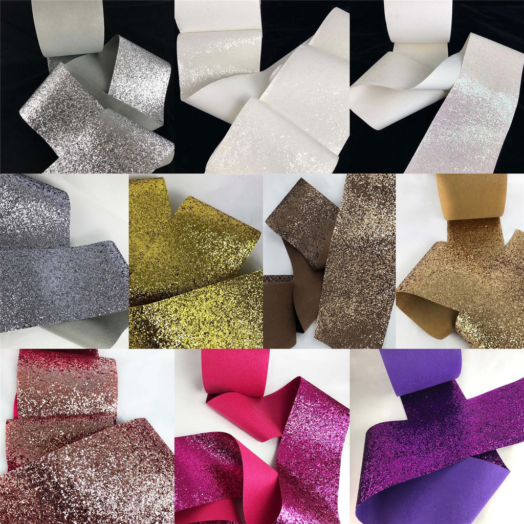 Chunky Glitter Fabric Wallpaper 16cm Borders