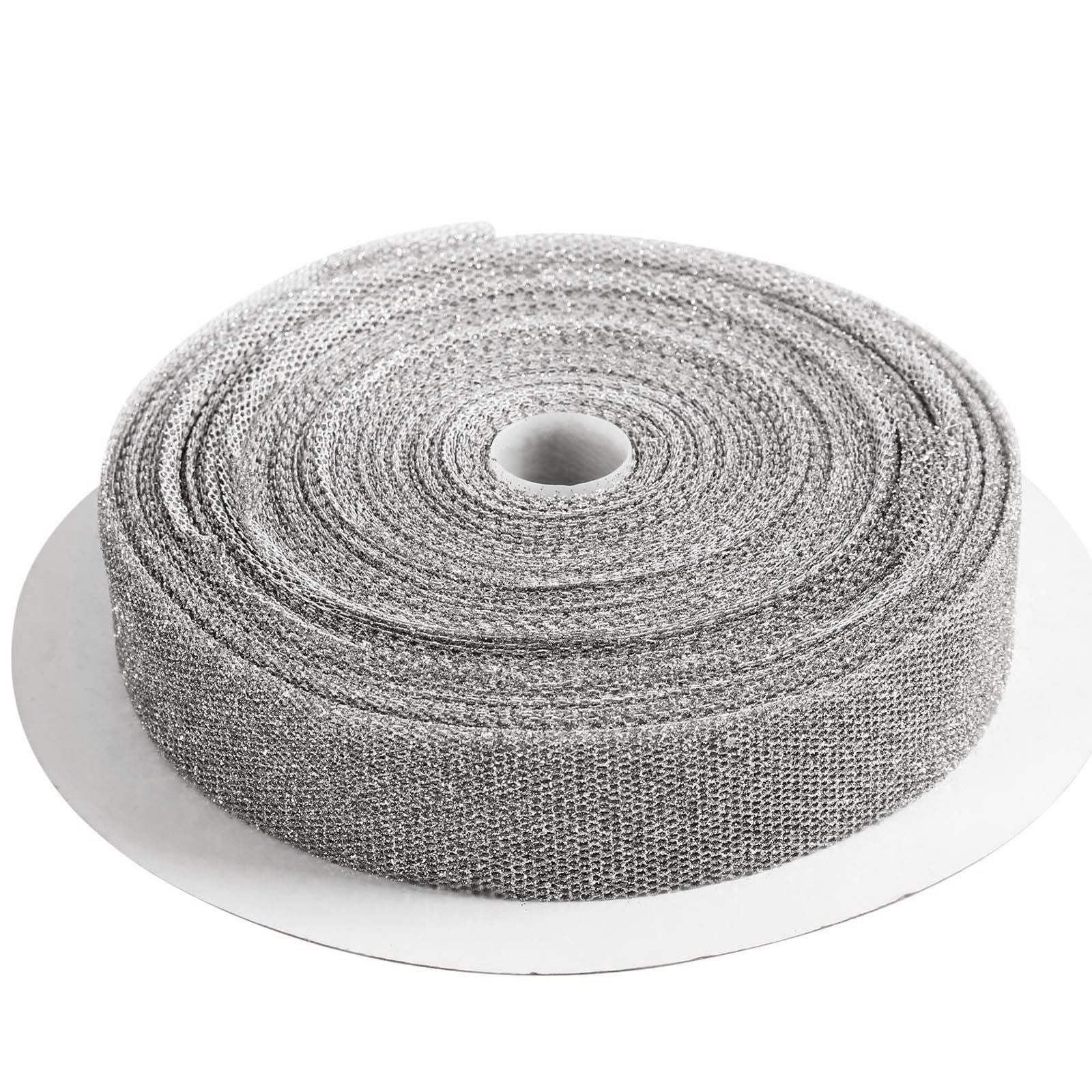 Premium Metallic Glitter Net Ribbon with Sequins 3 Metres