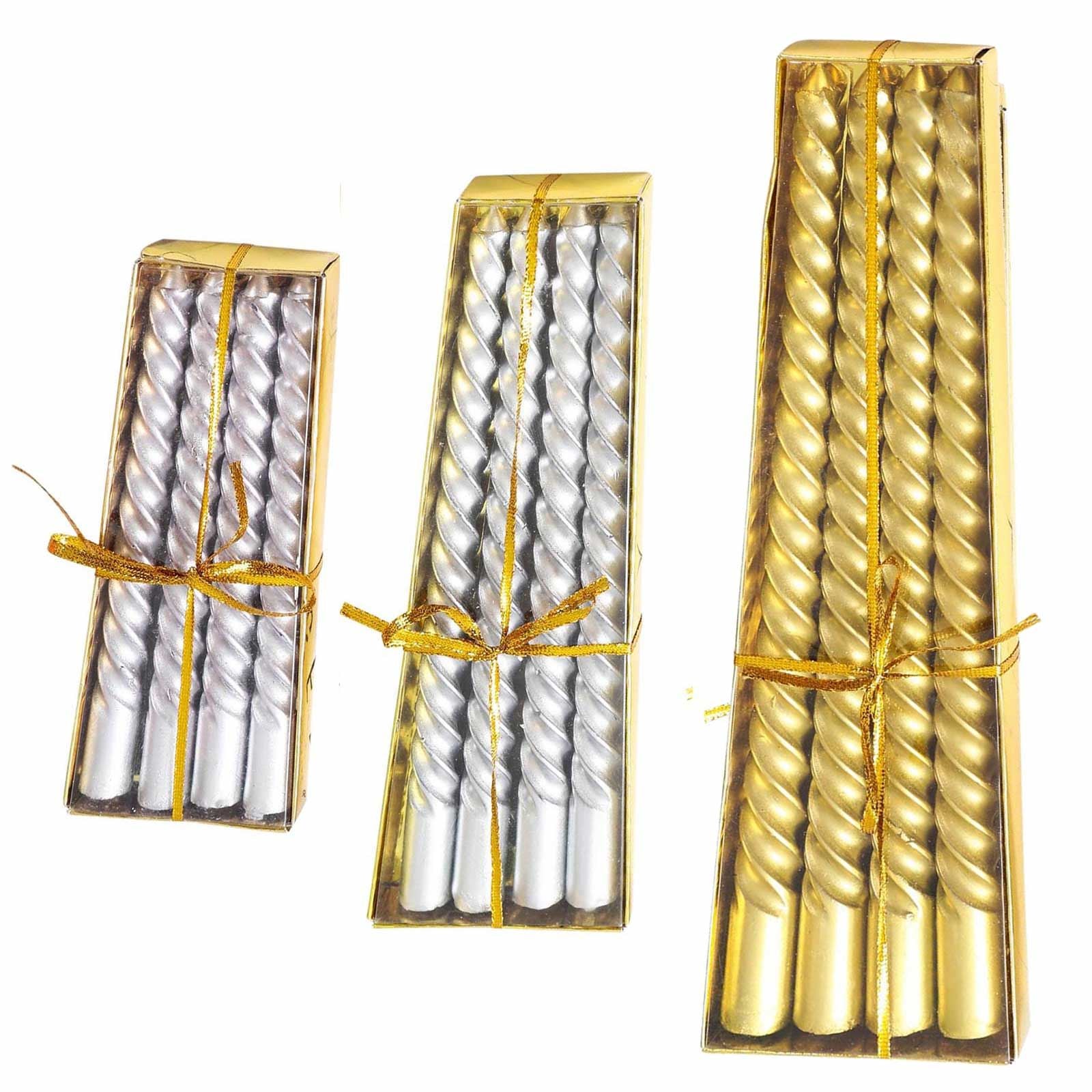 Metallic Slim Twisted Taper Candles