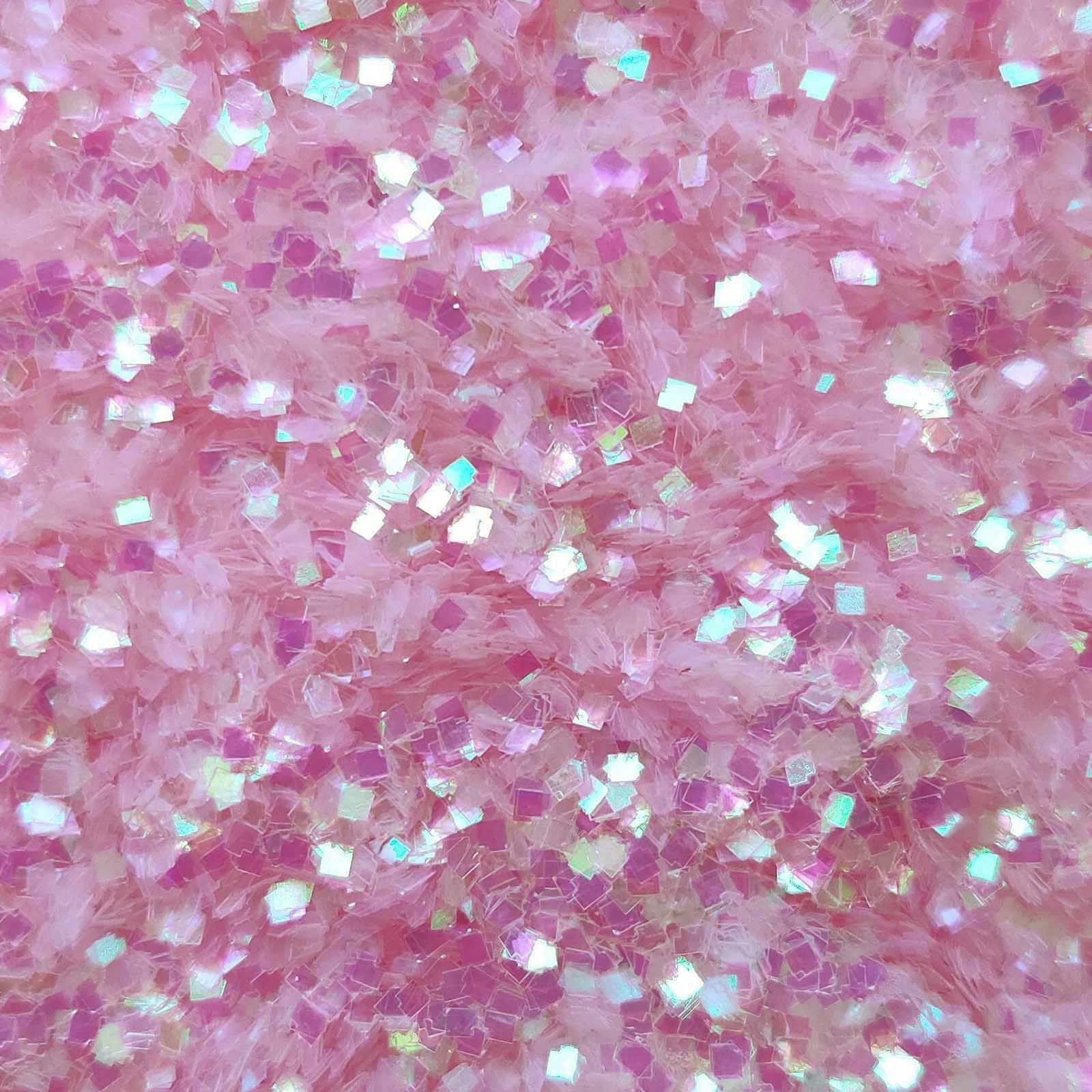 Glitter Elements - Iridescent Baby Pink - 1mm Square