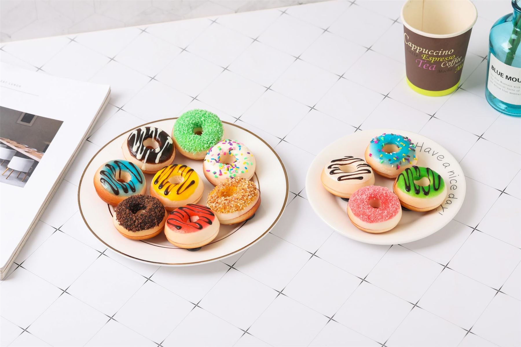 Set of 6 Real Touch Artificial Mini Donuts
