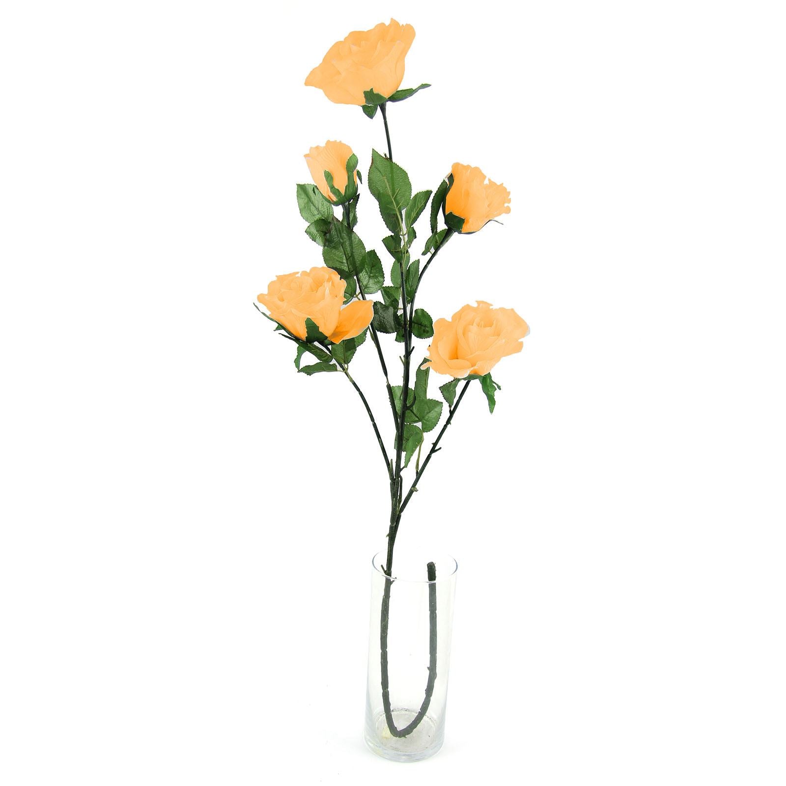 5 Head Large Open Rose Spray