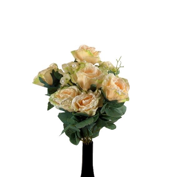 Snowy Rose Bush with Pearls