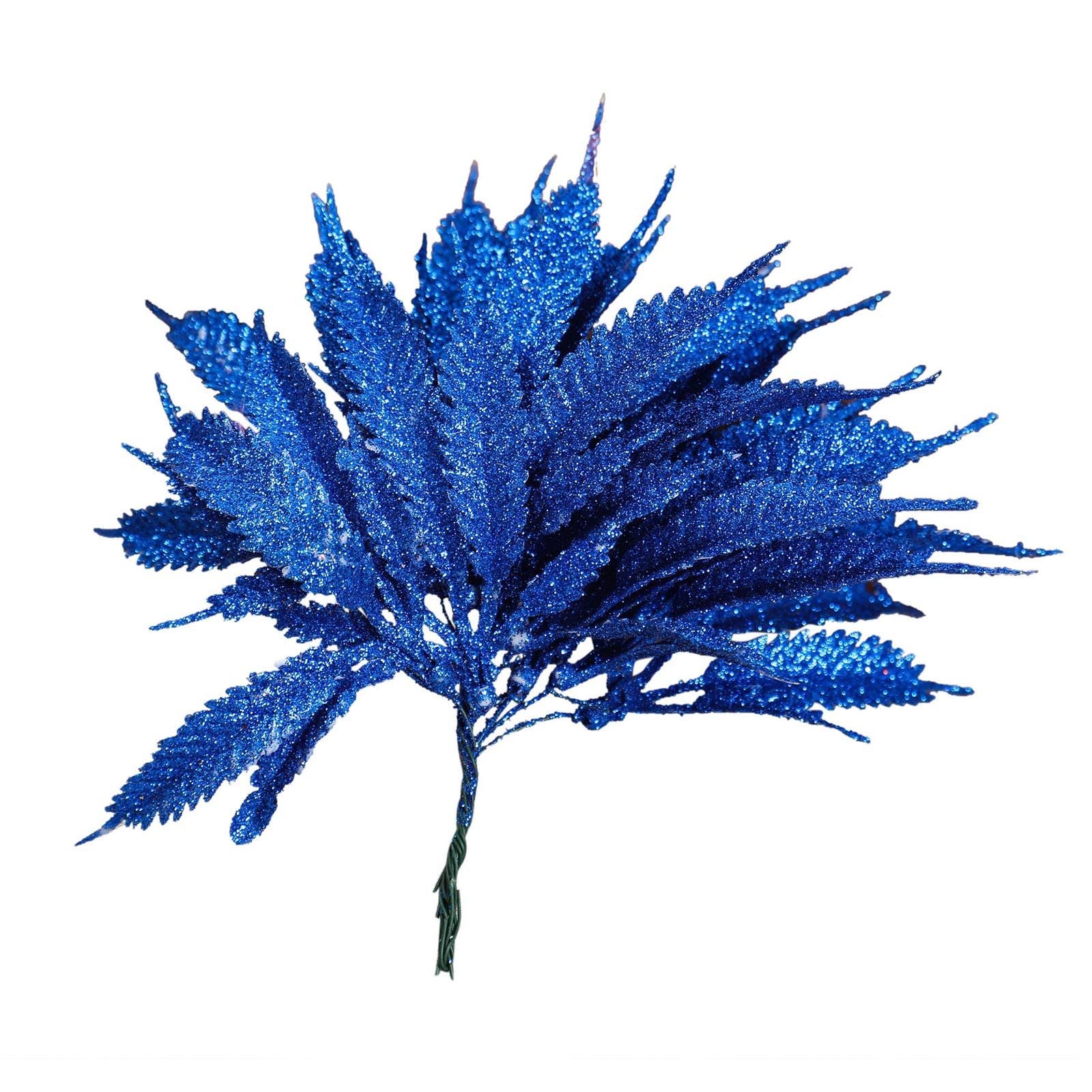 Bundle of 6 Mini Glitter Palm Leaves