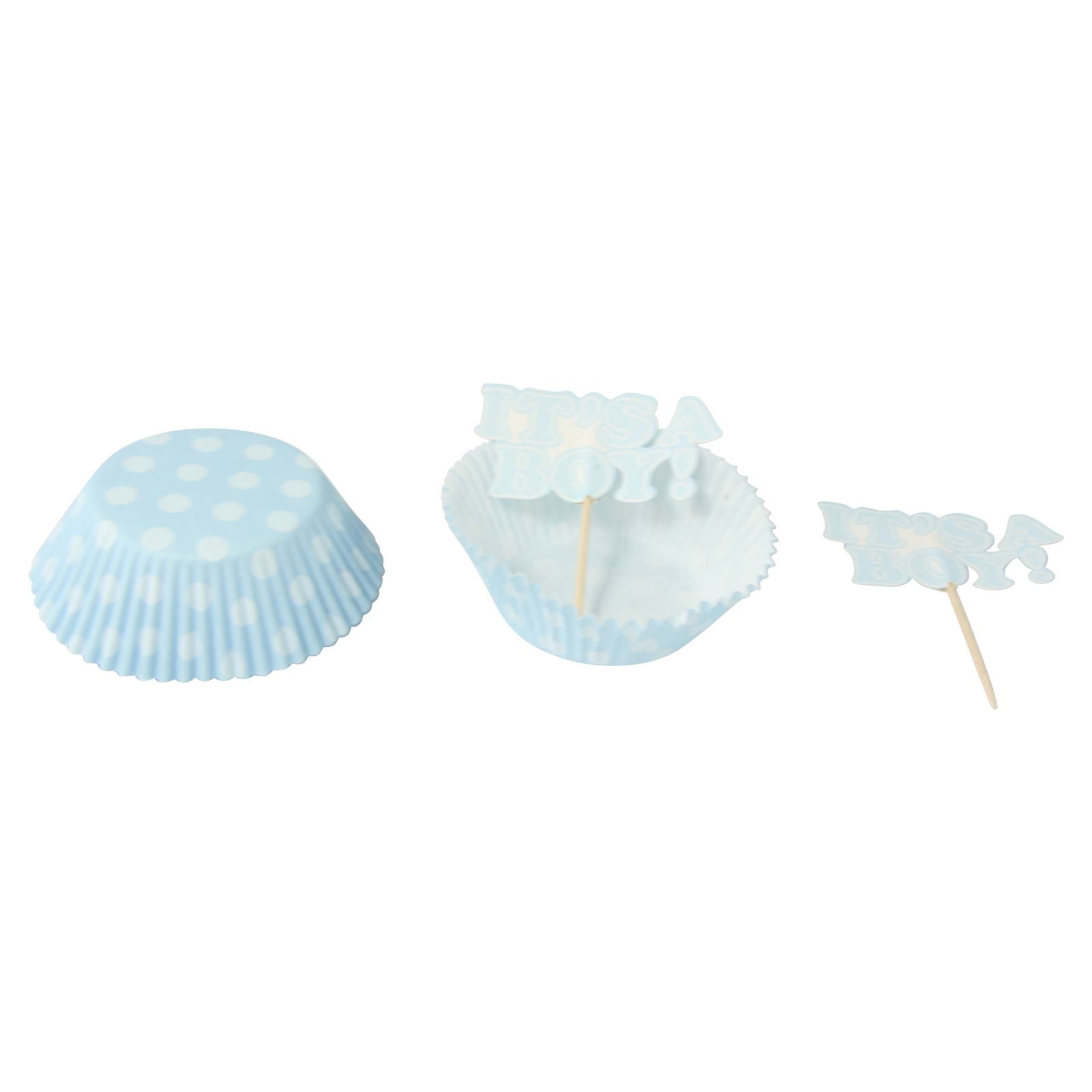 Patterned Cupcake Cases With Toppers (48 Piece)