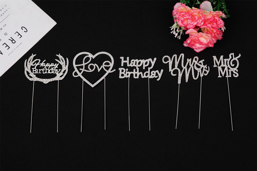 Premium Metal Diamante Number Cake Toppers
