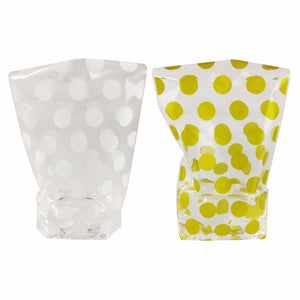Gold and Silver Polkadot Clear Bags