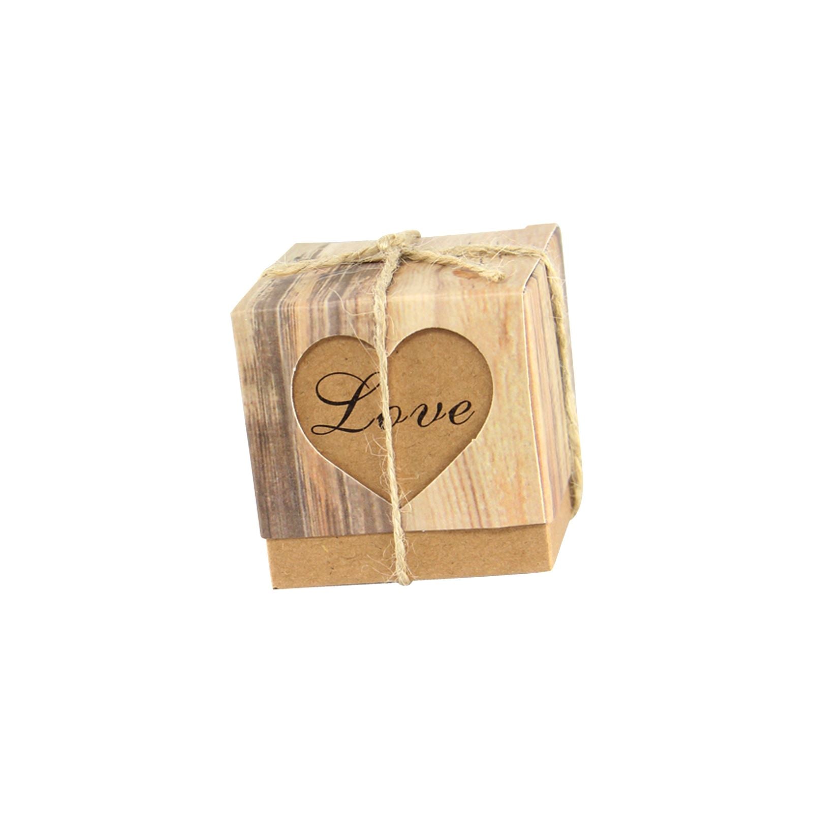 Vintage Cube Favour Boxes with Rope
