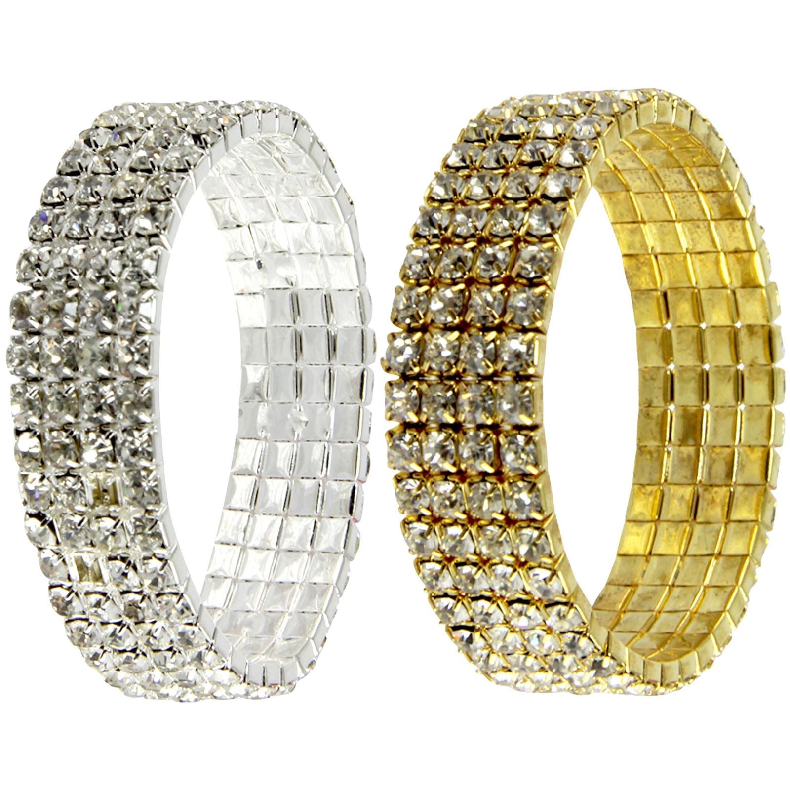4 Row Stretch Diamante Bracelets