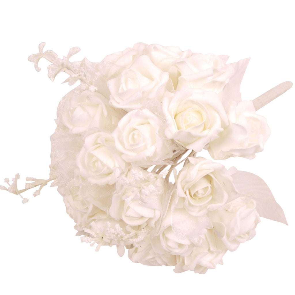 24 Head Glittered White Foam Bouquet