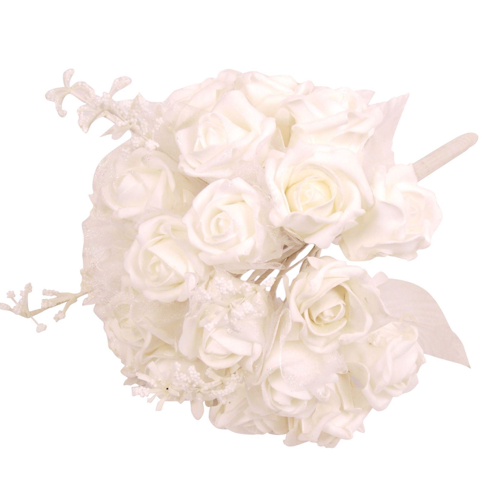 24 Head Glittered White Foam Bouquet