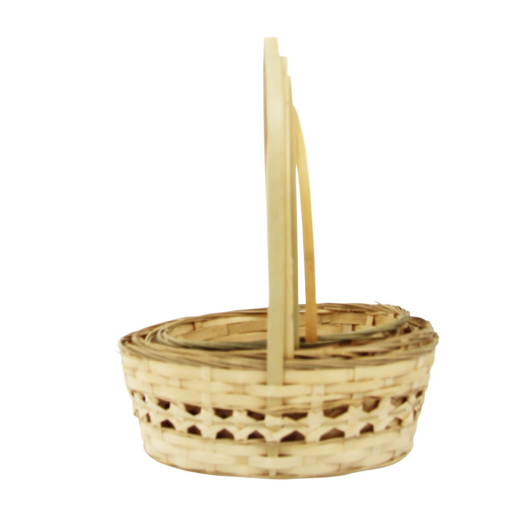 Set of 4 Tall Tribal Wicker Baskets