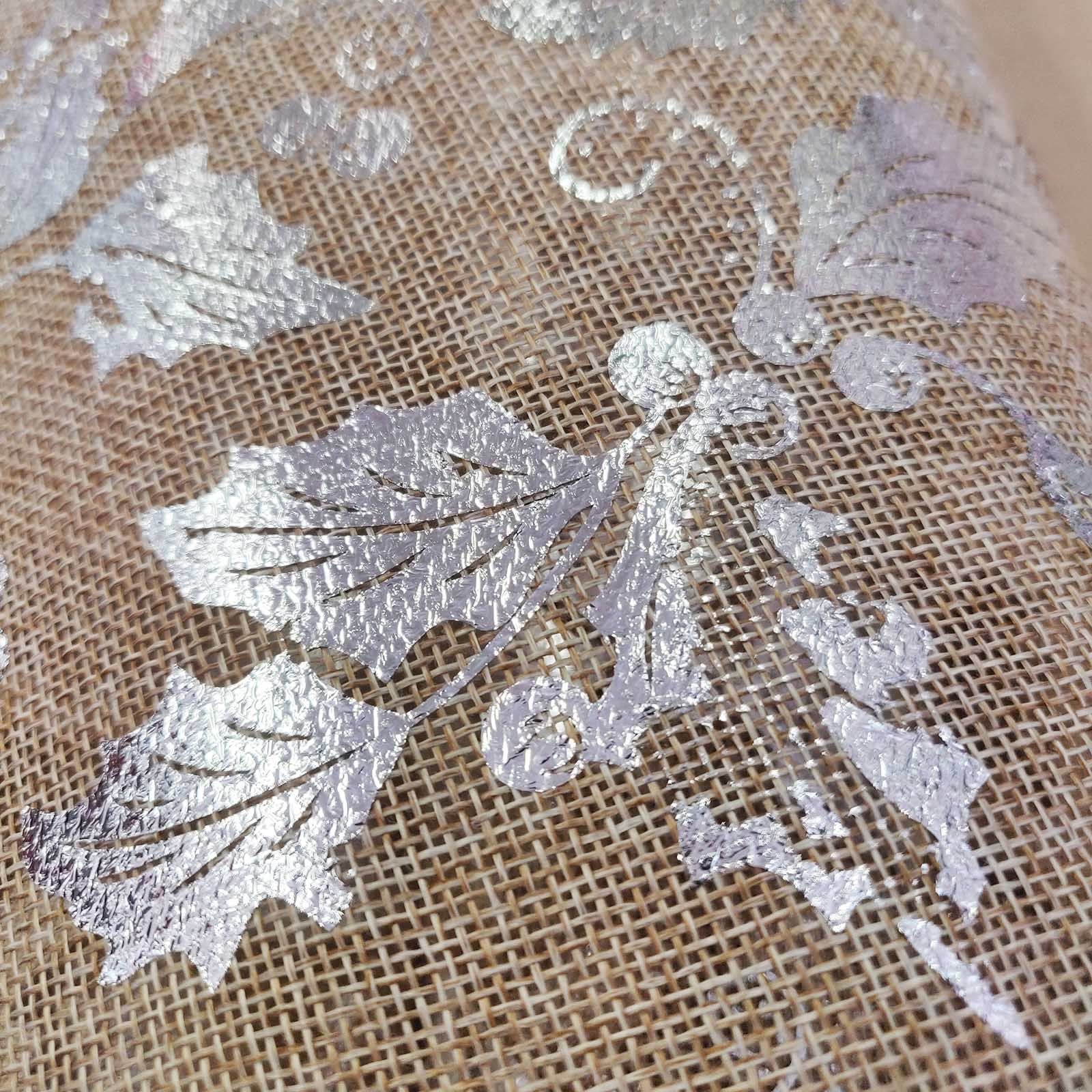 Natural Hessian Fabric Roll with Foil Stamp