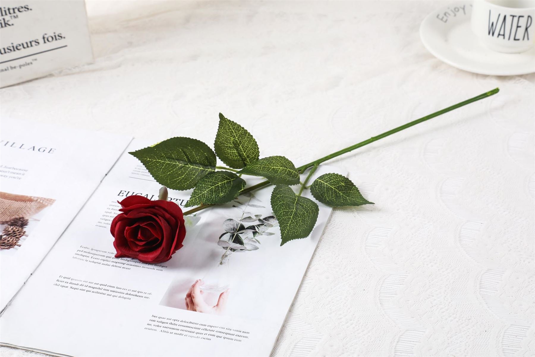 Deluxe Real Touch Open Artificial Roses
