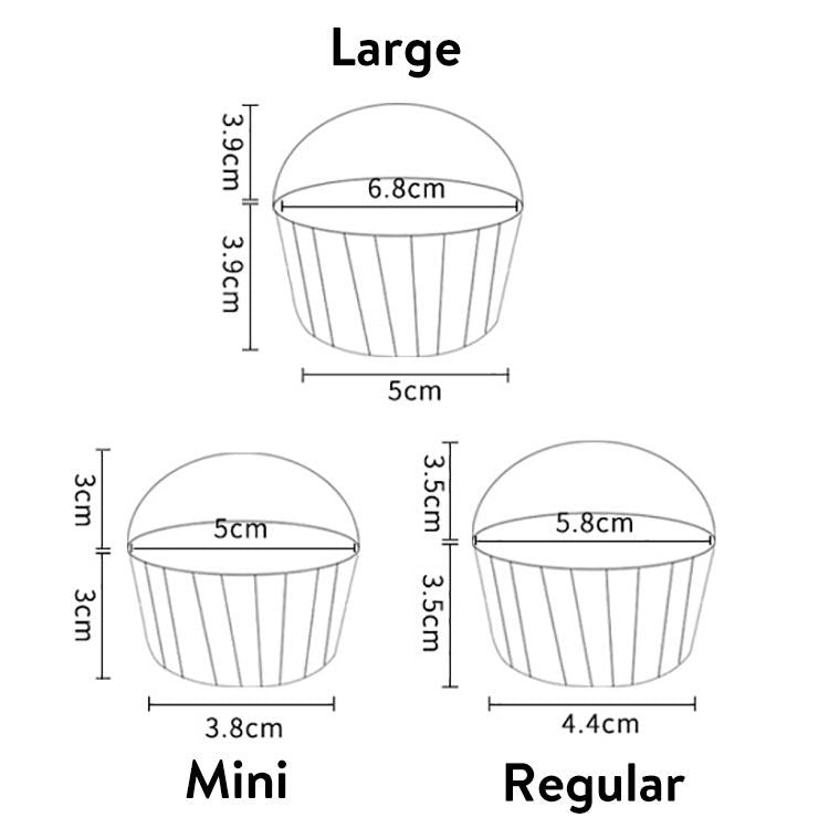 50x Hard Foil Cupcake Cases with Lids