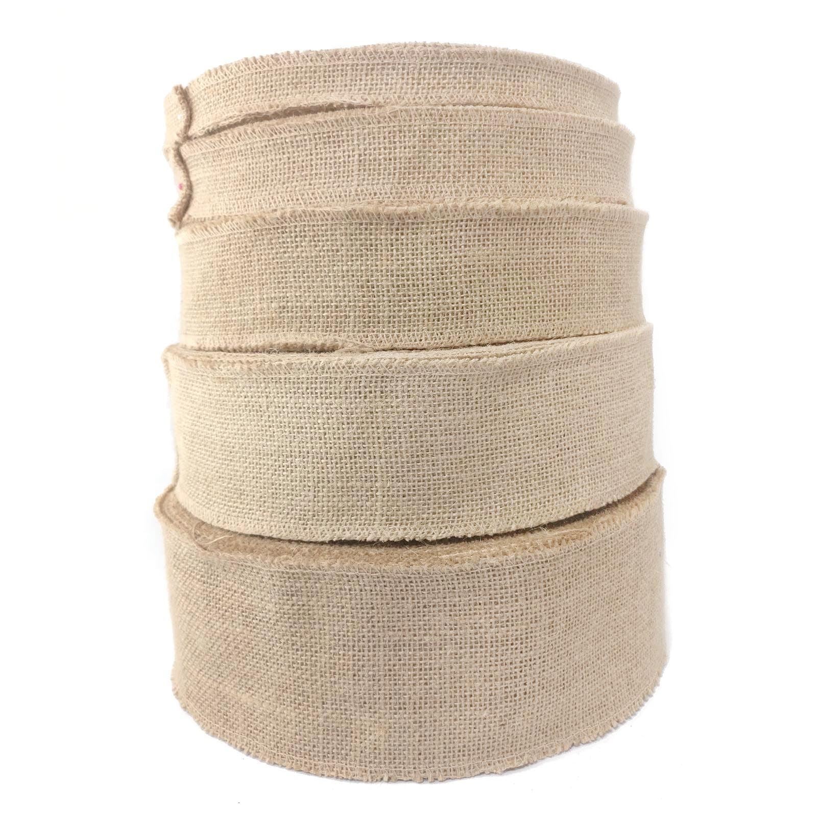 Overlocked Natural Hessian Ribbon - Premium 2cm - 10cm Jute Burlap ...