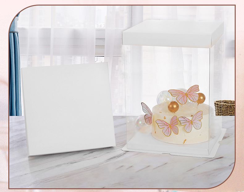 Premium Extra Tall Crystal Wall Cake Display Boxes 34cm Height, 4 to 12 Inch