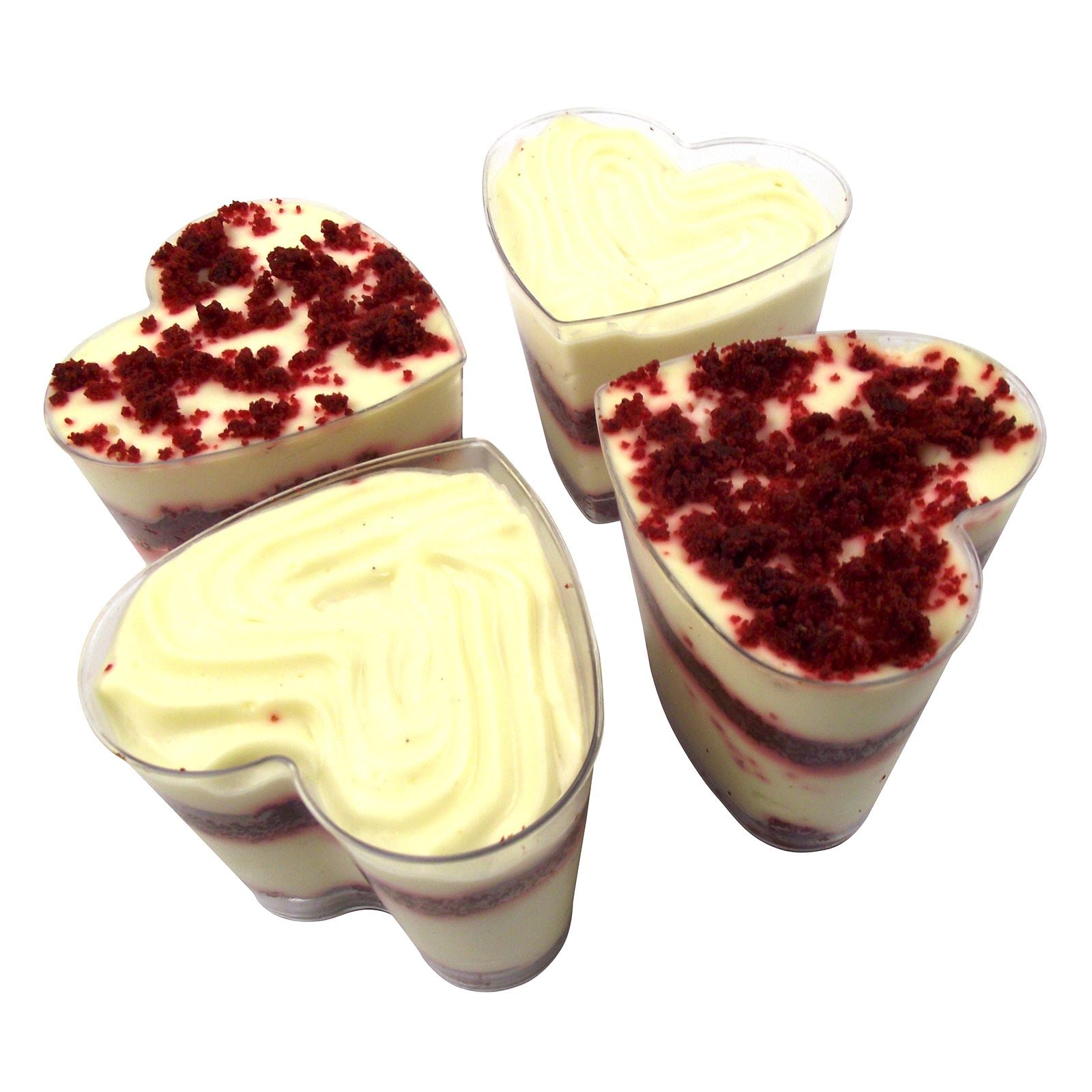 Canape Dishes Heart 7.5cm Disposable Dessert Cups (N)