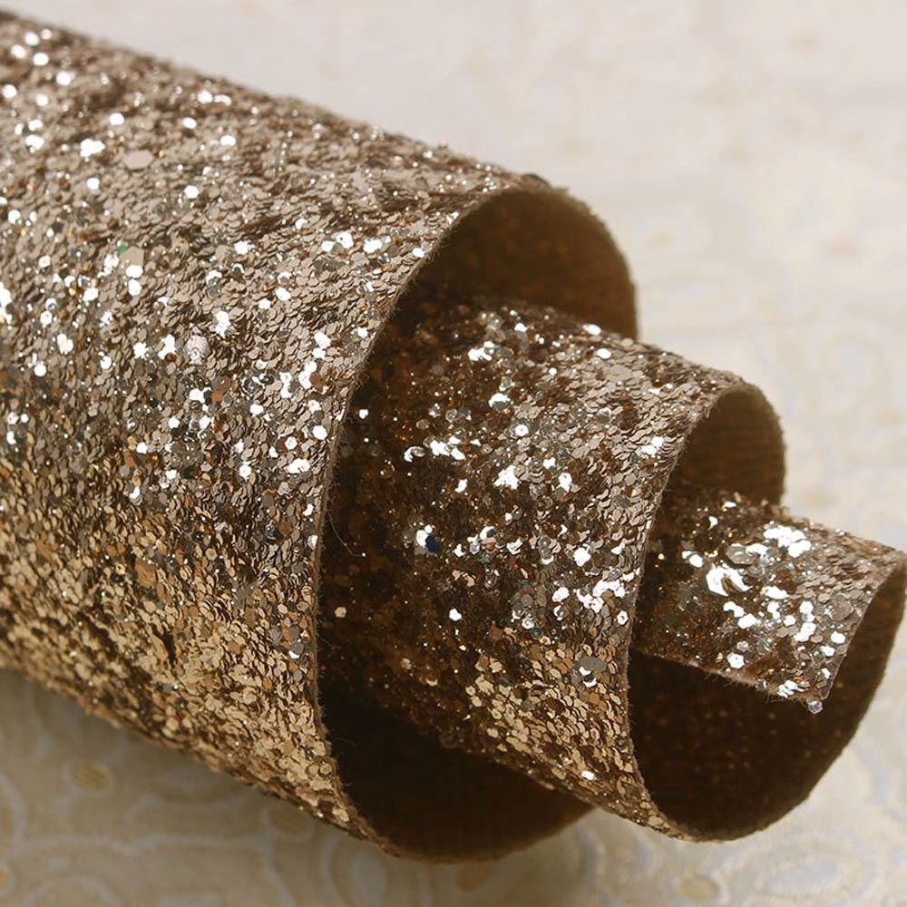 Chunky Glitter Fabric Wallpaper 16cm Borders